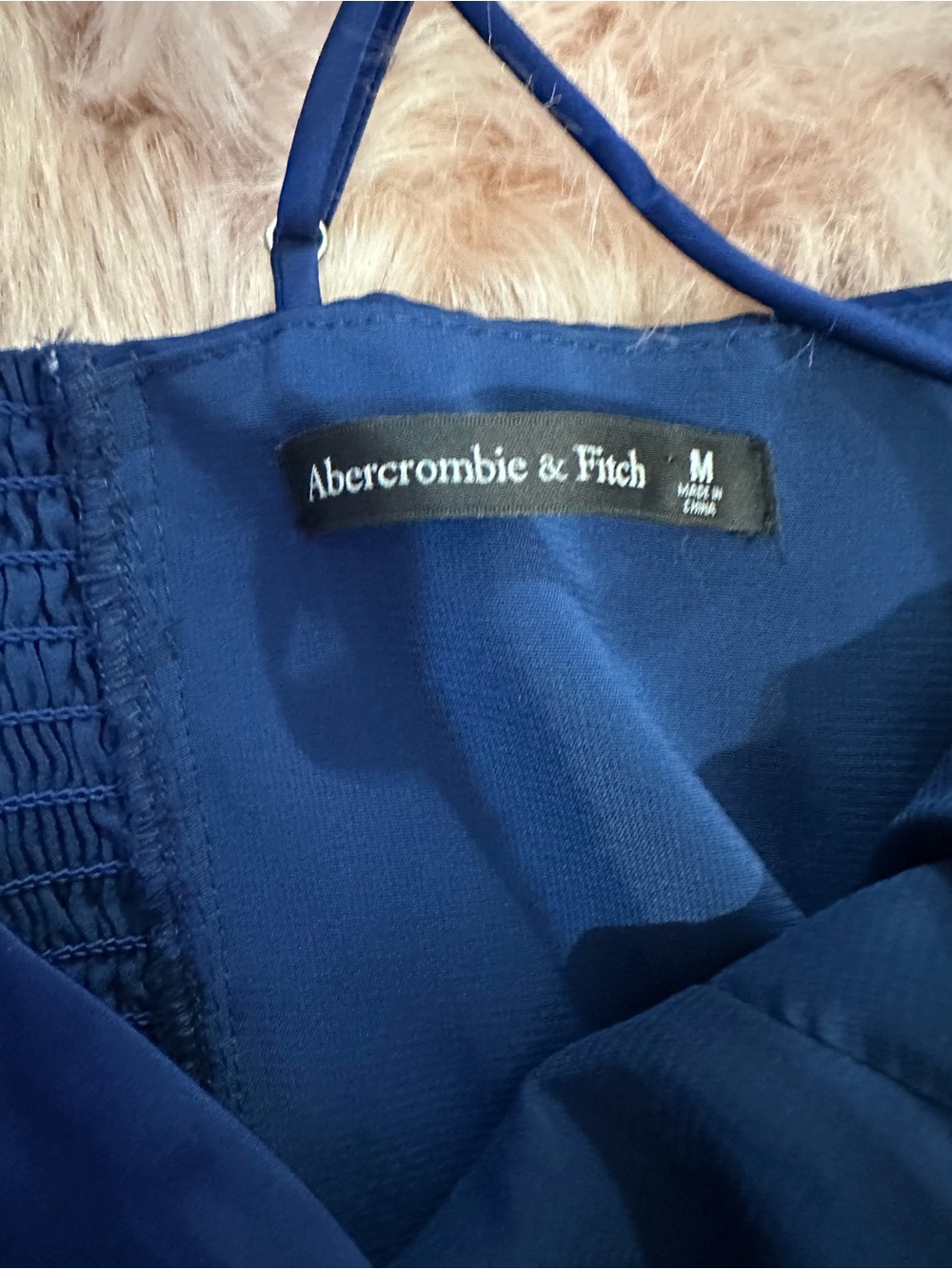 Abercrombie & Fitch Camille navy blue midi dress with slit sz M - Picture 6 of 9